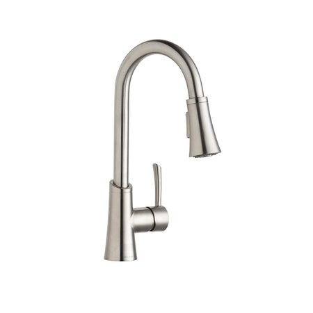 Gourmet Single Hole Bar Faucet With Pull-Down Spray And Forward Only Lever Handle Lustrous Steel -  ELKAY, LKGT3032LS